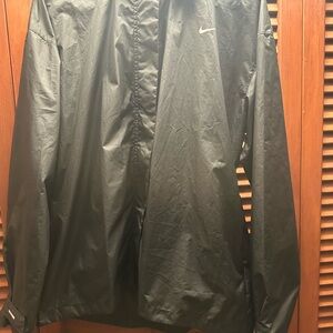 Nike Men's Black Windbreaker with White Swoosh